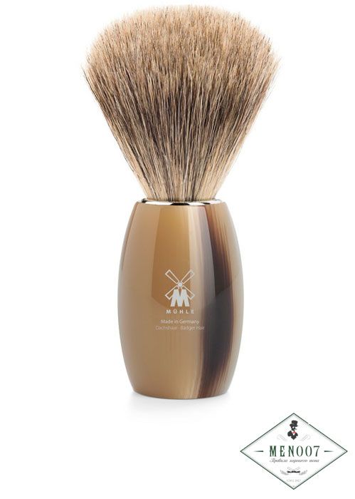 Помазок MUEHLE MODERN, натуральный барсучий ворс, смола, цвет рога