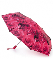 Женский зонт с фотопринтом «Красные розы», автомат, open&close, Fulton L346-2252