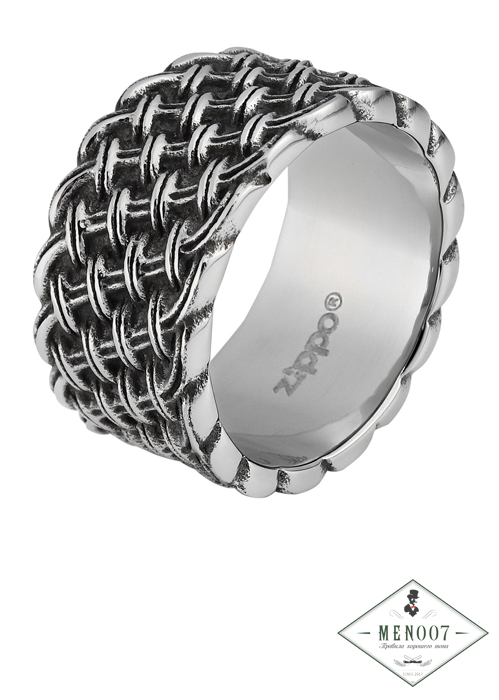 Кольцо из стали с плетёным рисунком (19,7 мм) ZIPPO