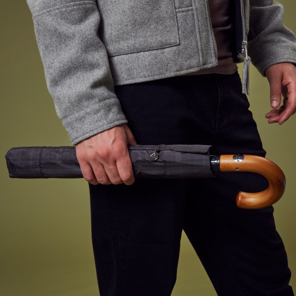 Зонт мужской полуавтомат Fulton G857-3559 CharcoalCheck (Серая клетка)