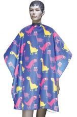 Пеньюар для стрижки DEWAL"Динозавры ", полиэстер, синий , 95х120см, на крючках