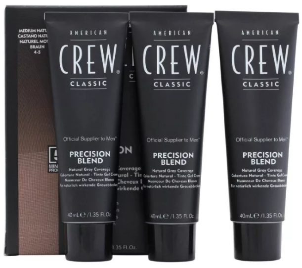 Краска для седых волос натуральный оттенок American Crew Precision Blend 4/5 3х40 мл