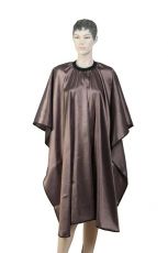 Пеньюар для стрижки DEWAL"Глянец", полиэстер, коричневый 128х146 см, на крючках