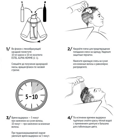 Камуфляж для волос пена, Estel 7/0 темно-русый, 2х10 мл