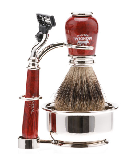 Бритвенный набор: станок, помазок, чаша, подставка MONDIAL ST-460-RMT