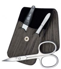 Маникюрный набор Erbe, 3пр. Футляр: натур.кожа, цвет серое дерево