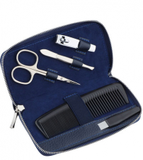 Маникюрный набор GD, 5пр. (мужской дорожный набор),Футляр: натур.кожа, цвет синий