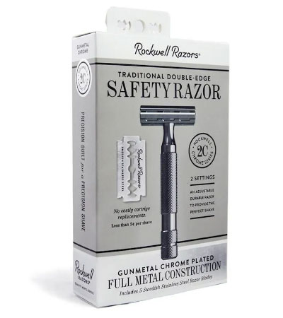Т-образная бритва Rockwell 2C, темный хром