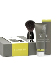 Подарочный набор для бритья MUEHLE, крем для бритья Алоэ Вера, черный помазок RYTMO с ворсом из фибры