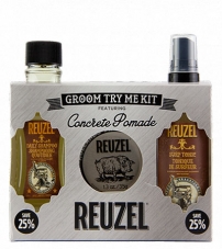 Подарочный набор для волос Reuzel Набор Groom Try Me Kit Concrete Pomade