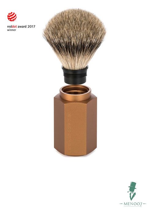 Бритвенный набор MUEHLE HEXAGON, бронзовый, барсучий ворс высшей категории Silvertip, Т-образная бритва