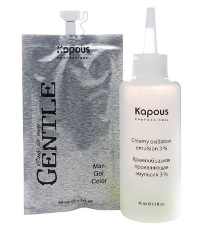 Гель-краска для волос для мужчин без аммония Kapous, 3-темно-коричневый, 40 мл+40 мл