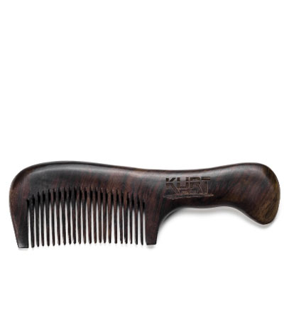 Расческа с ручкой из черного сандалового дерева KURT К-50046 185мм.