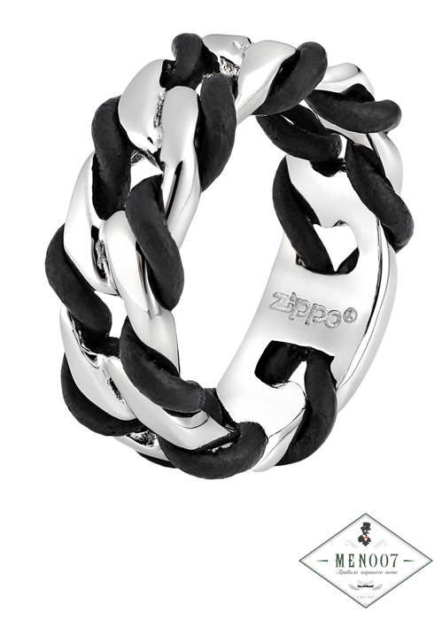 Кольцо из стали и кожи (21,7 мм) ZIPPO