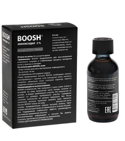 Лосьон для роста волос и бороды BOOSH Minox + 5 % -60мл.