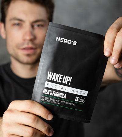 Набор тканевых пробуждающих детокс - масок Hero'S Wake Up Facial Mask - 20 г (3шт)