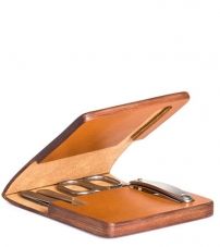 Маникюрный набор MUEHLE, чехол из натуральной коричневой кожи