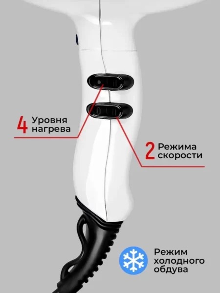 Профессиональный фен ETI Hyper Power 4800 Белый