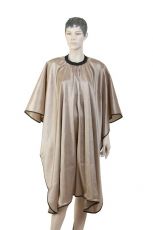 Пеньюар для стрижки DEWAL "Глянец"полиэстер, золотистый 128х146 см, на крючках