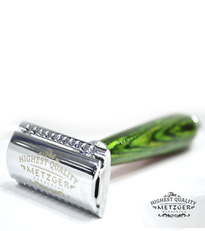 Т-образная бритва с двойным лезвием и деревянным основанием Metzger Green wood Db-14531