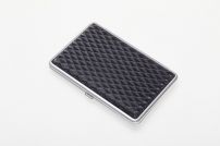 Портсигар, сталь+искусственная кожа, черный цвет с рисунком, 96*93*19 мм S.QUIRE