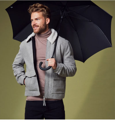 Зонт мужской трость автомат G828-01  Fulton Black (Черный)