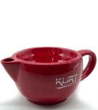 Скаттл керамический для бритья двухконтурный с ручкой красного цвета, K_40057 KURT