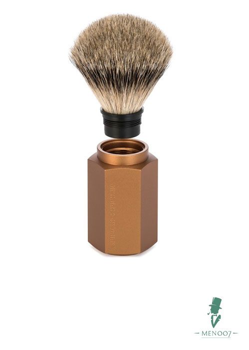 Помазок MUEHLE HEXAGON, барсучий ворс высшей категории Silvertip, анодированный алюминий, бронзовый