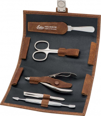 Маникюрный набор, 5пр. Футляр: натур.кожа, цвет коричневый Erbe 94980ER