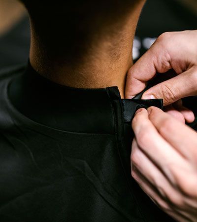 Пеньюар с неопреновым воротником Rebel Barber Noble Black