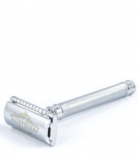 Т-образная бритва с двойным лезвием и латунным основанием Metzger Chromed Db-14530