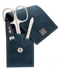 Маникюрный набор Erbe, 3пр. Футляр: натур.кожа, цвет зеленый 