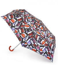Легкий изящный зонт «Губы», механика, Lulu Guinness, Superslim, Fulton L718-3078