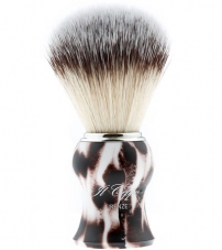 Помазок для бритья IL Ceppo, пластик, синтетический ворс, рукоять - бело-коричневый матовый цвет