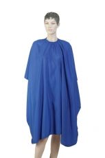 Пеньюар для стрижки DEWAL"Матовый", полиэстер, синий 128х148см, на крючках