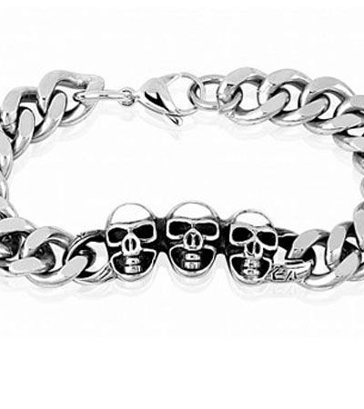 Браслет байкерский трио черепов Spikes