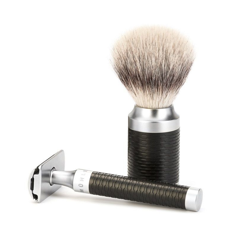 Т-образная бритва MUEHLE ROCCA, сталь, черный акцент, closed comb
