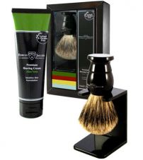 Подарочный набор Edwin Jagger черный помазок и крем для бритья алоэ вера