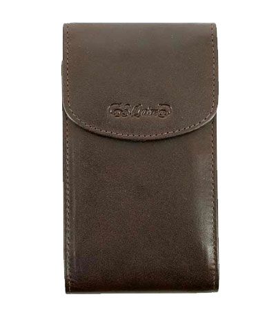 Визитница S.Quire, натуральная воловья кожа, коричневый, гладкая, 13x7,6 см