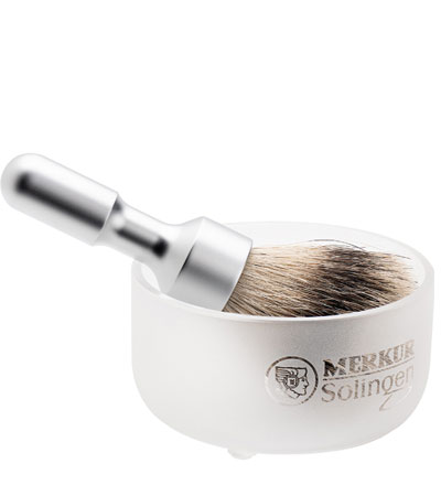 Набор бритвенный MERKUR FUTUR, 4 предмета: станок Т- образный, помазок, подставка, чаша, матовое хромированное покрытие