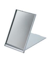 Зеркало косметическое DEWAL,пластик,серебристое, складное 7,5х 5см