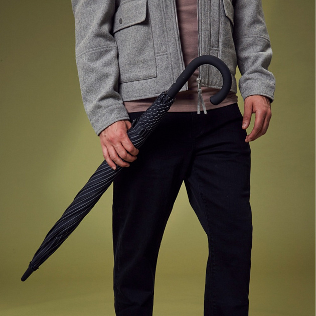 Элегантный зонт-трость с экстра куполом «Черный», автомат, Knightsbridge, Fulton G451-2162