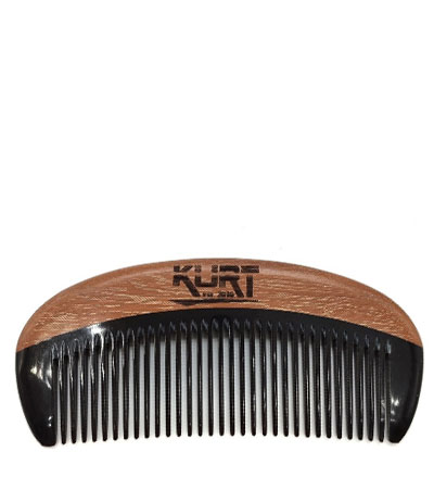 Гребень для бороды из красного сандала и рога ЯКА. KURT К-50052  115*45 мм.