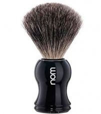Помазок для бритья NOM GUSTAV,  натуральный барсучий ворс, черный пластик
