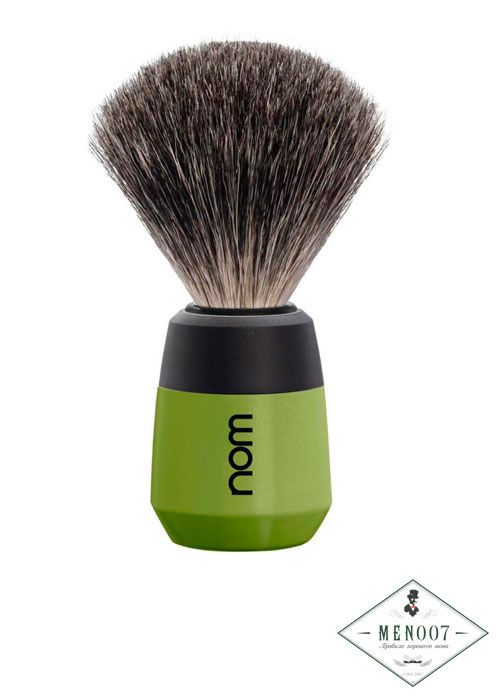 Помазок NOM,NOM MAX натуральный барсучий ворс, зеленый пластик