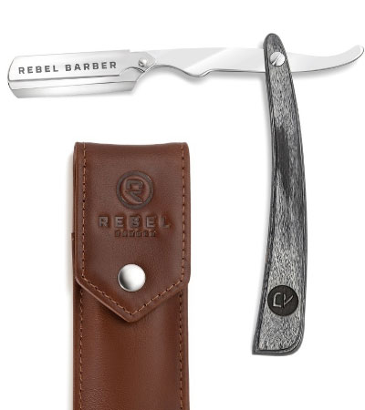 Опасная бритва со сменным лезвием с кожаным чехлом Rebel Barber Retro