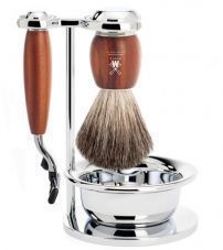 Бритвенный набор MUEHLE VIVO, слива, натуральный барсучий ворс, бритва Mach3, чаша