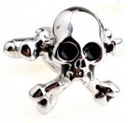 Запонки череп и кости из стали Spikes