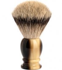 Помазок MUEHLE CLASSIC, барсучий ворс высшей категории Silvertip, смола, цвет рога, размер XL
