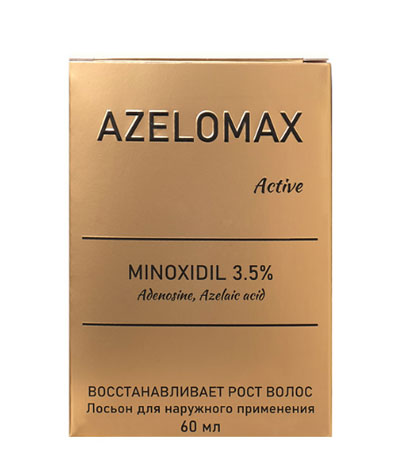 Лосьон для роста волос и бороды Азеломакс актив 3.5% -60мл.